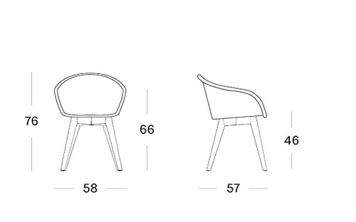 Avril dining chair oak base