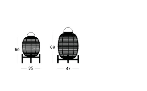 Tika lantern teak base