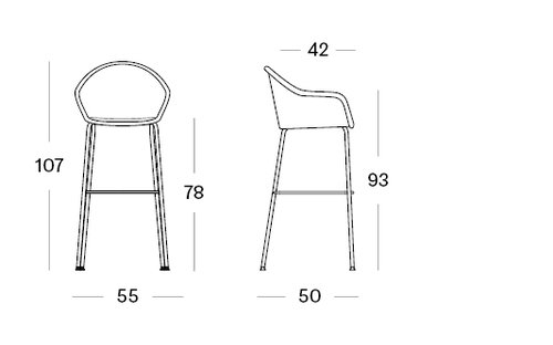 Edgard bar stool steel base