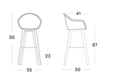 Avril counter stool oak base