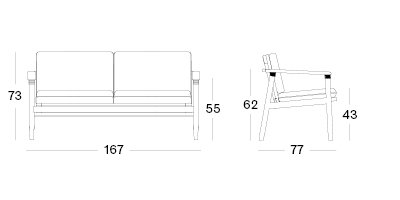 David lounge sofa 2S