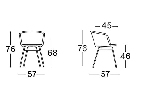 Jules dining chair steel A base