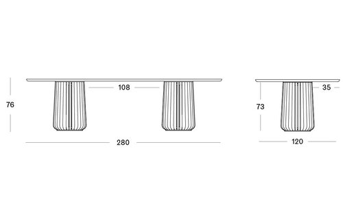 Maru oval dining table